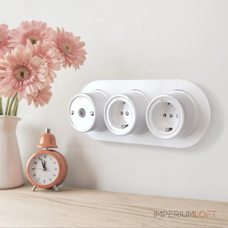 Розетка с заземлением без рамки Werkel Ретро белый W5671001 от ImperiumLoft Розетка с заземлением без рамки Werkel Ретро белый W5671001 от ImperiumLoft