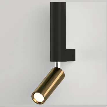 Настенный светодиодный светильник в стиле лофт 40020/1 LED черный/латунь Настенный светодиодный светильник в стиле лофт 40020/1 LED черный/латунь