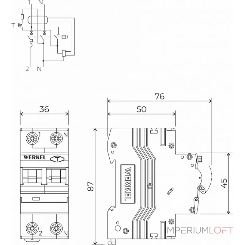 Дифференциальный автоматический выключатель 1P с Wi-Fi Werkel W922P164 от ImperiumLoft Дифференциальный автоматический выключатель 1P с Wi-Fi Werkel W922P164 от ImperiumLoft