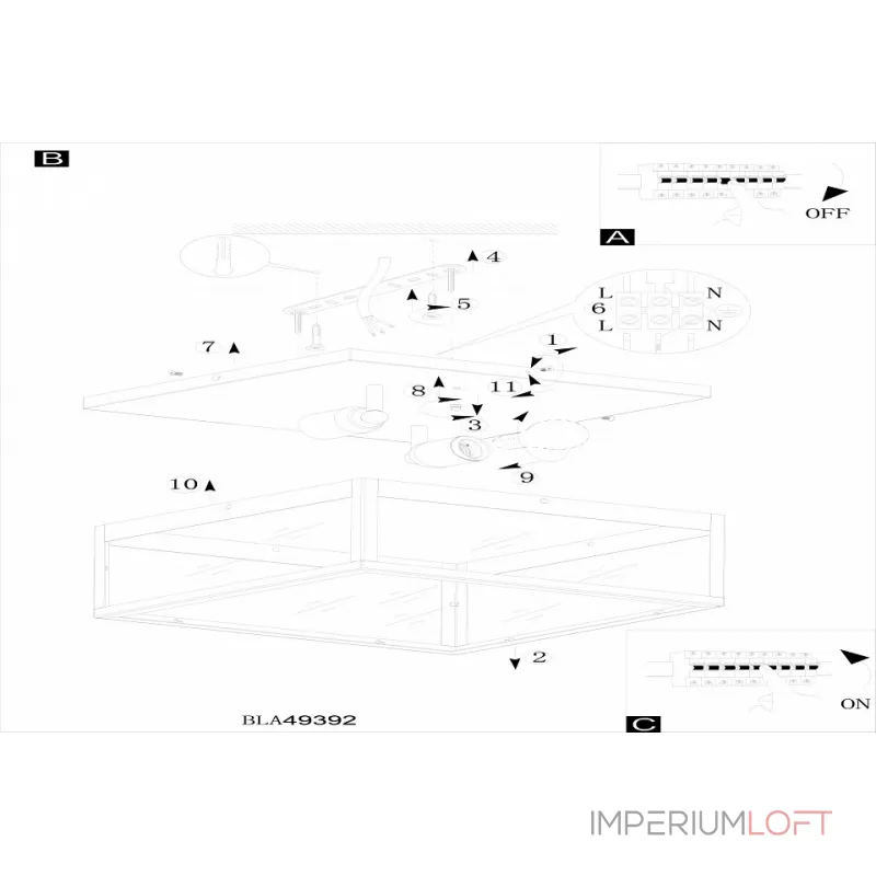 Накладной светильник Eglo Charterhouse 49392 Цвет арматуры черный Цвет плафонов прозрачный от ImperiumLoft