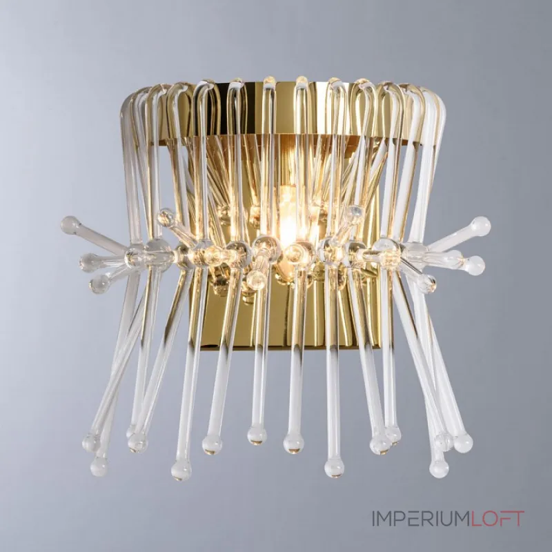 Накладной светильник Divinare Vetro 7565/01 AP-1 Цвет плафонов прозрачный Цвет арматуры золото от ImperiumLoft Накладной светильник Divinare Vetro 7565/01 AP-1 Цвет плафонов прозрачный Цвет арматуры золото от ImperiumLoft