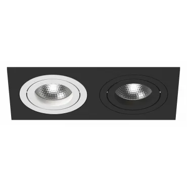 Встраиваемый светильник Lightstar Intero 16 double quadro i5270607 Цвет арматуры черно-белый Цвет плафонов медь