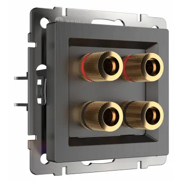 Розетка акустическая без рамки Werkel графит рифленый W1185004 Розетка акустическая без рамки Werkel графит рифленый W1185004