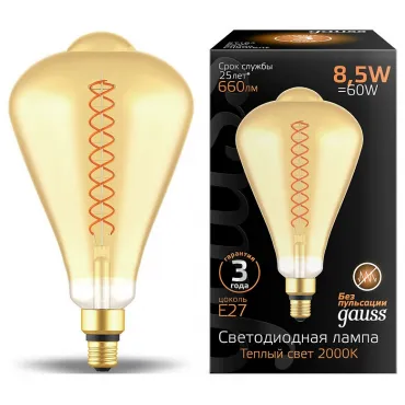 Лампа светодиодная Gauss Oversize E27 8.5Вт 2000K 157802105 Цвет арматуры разноцветный Цвет плафонов разноцветный