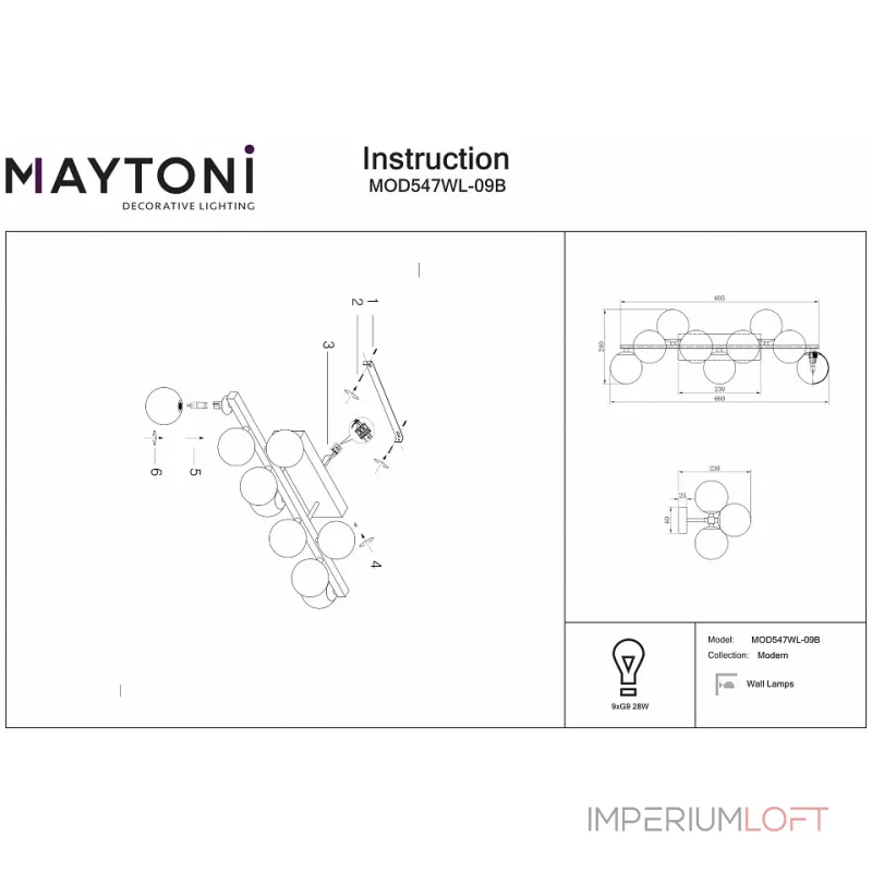 Бра Maytoni Dallas MOD547WL-09B от ImperiumLoft