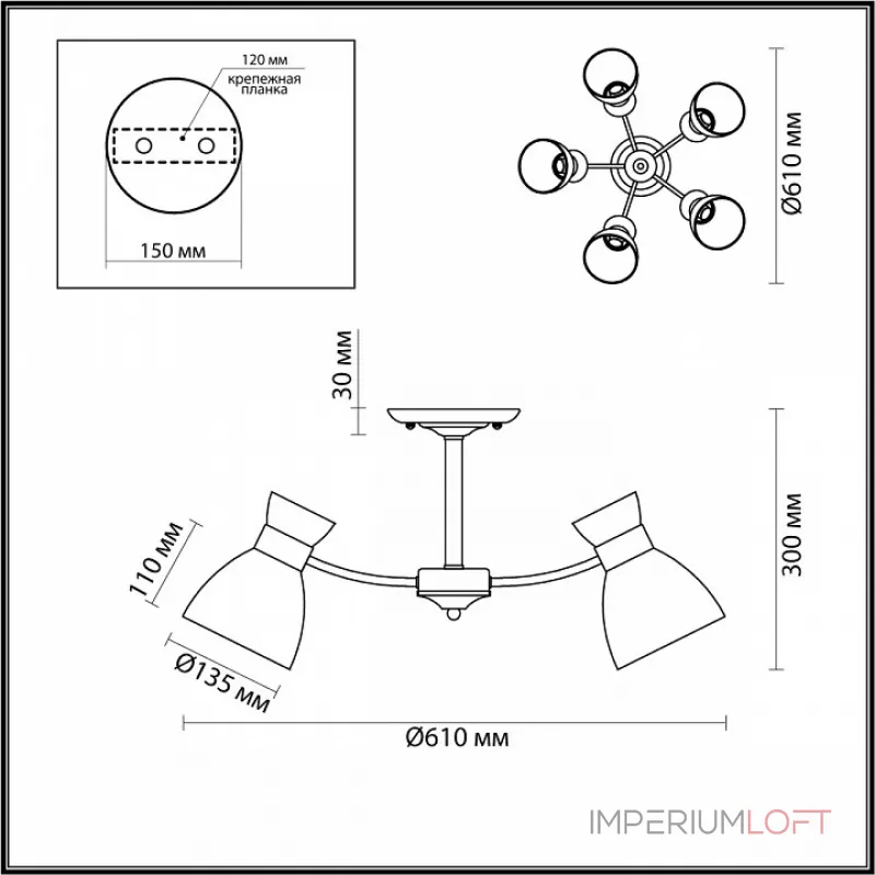 Потолочная люстра Lumion Wilma 4534/5C Потолочная люстра Lumion Wilma 4534/5C