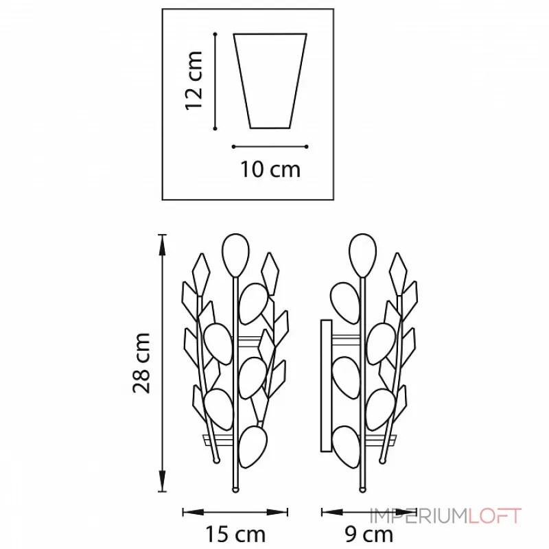Бра Lightstar Isabelle 791612 Цвет арматуры золото Цвет плафонов прозрачный от ImperiumLoft