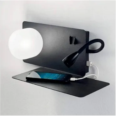 Бра с подсветкой Ideal Lux Book-2 BOOK-2 AP NERO Цвет плафонов белый