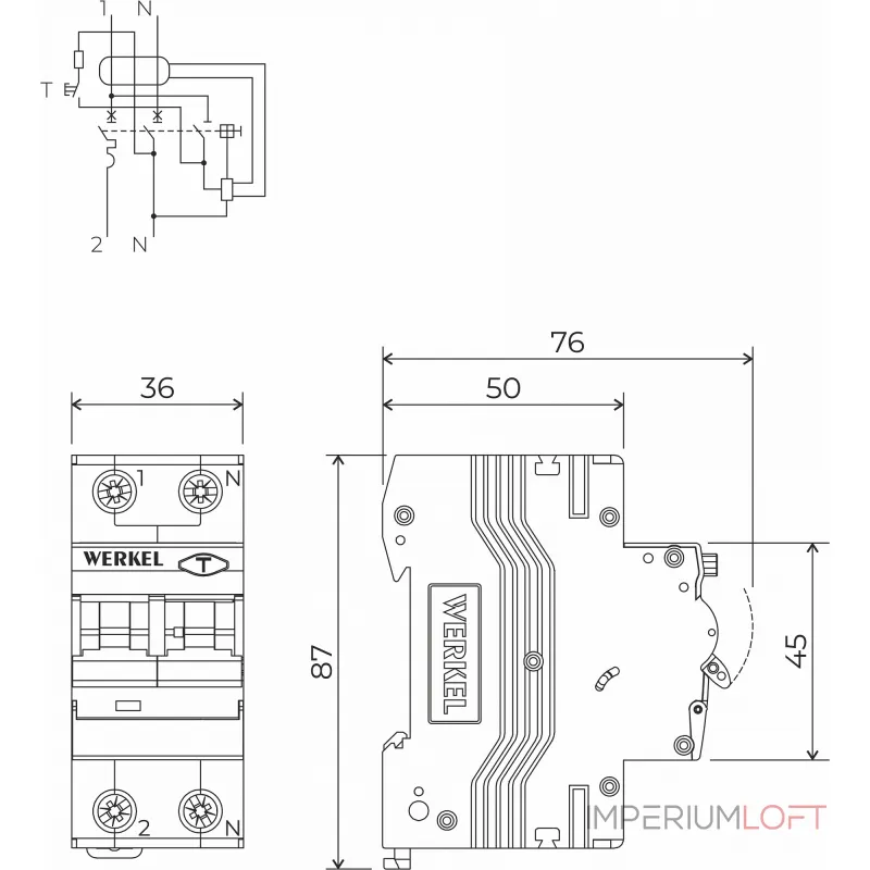 Дифференциальный автоматический выключатель 1P с Wi-Fi Werkel W922P164 от ImperiumLoft Дифференциальный автоматический выключатель 1P с Wi-Fi Werkel W922P164 от ImperiumLoft