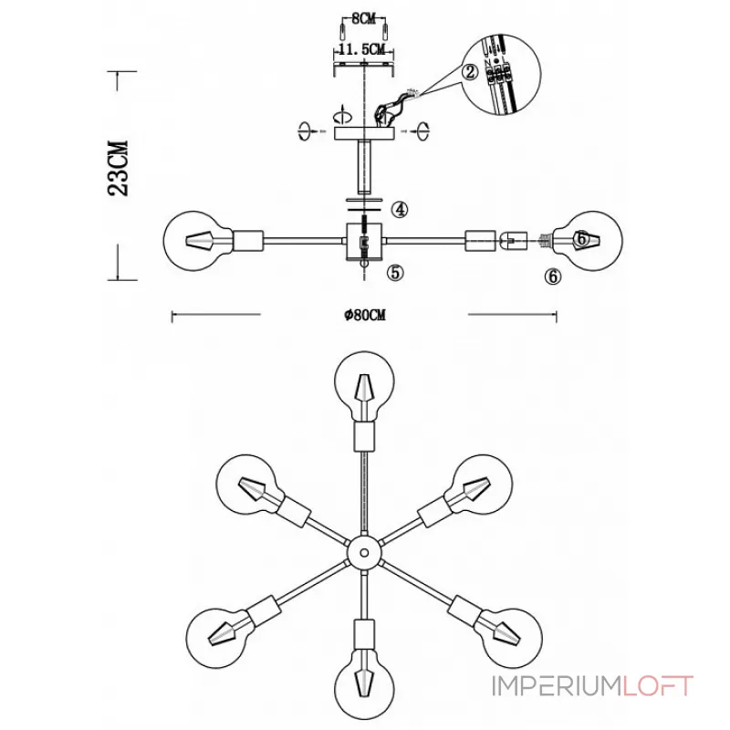 Потолочная люстра EVOLUCE Ano SL419.402.06 
