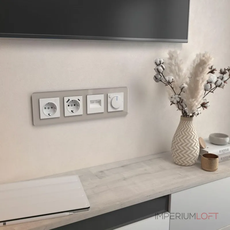 Рамка на 4 поста Werkel Elite (дымчатый, стекло) W0042417 от ImperiumLoft