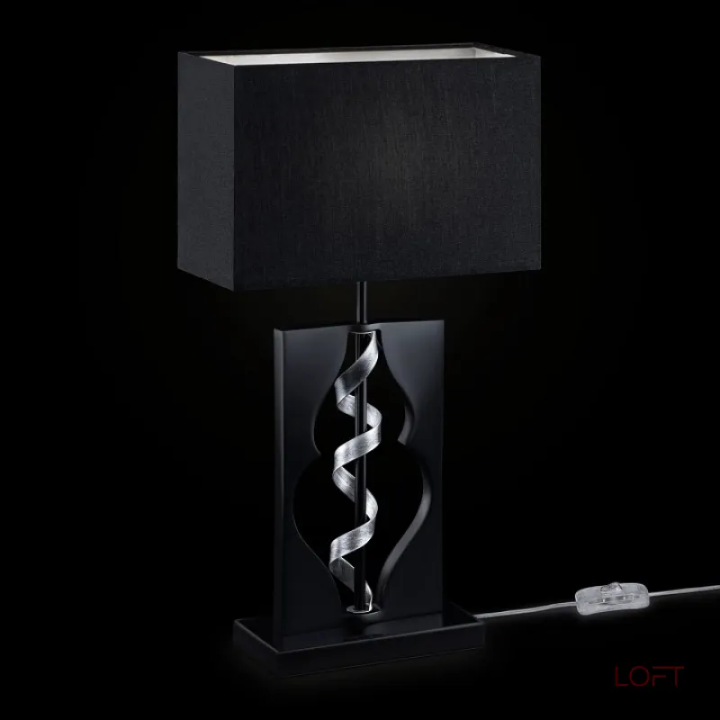 Настольная лампа декоративная Maytoni Intreccio ARM010-11-R Цвет арматуры серебро Цвет плафонов черный от ImperiumLoft Настольная лампа декоративная Maytoni Intreccio ARM010-11-R Цвет арматуры серебро Цвет плафонов черный от ImperiumLoft