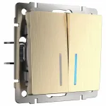 Выключатель проходной двухклавишный с подсветкой без рамки Werkel W112 2 W1122110 от ImperiumLoft