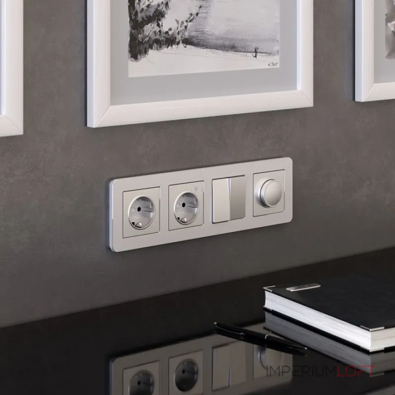 Рамка на 4 поста Werkel Platinum алюминий W0042606 от ImperiumLoft