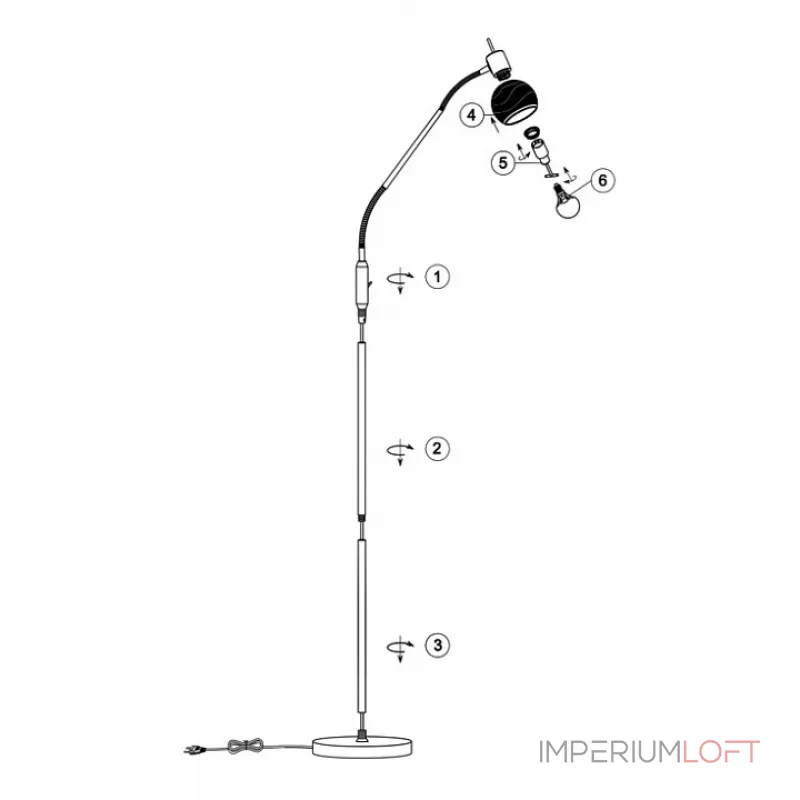 Торшер Globo Elliott 54341-1S от ImperiumLoft