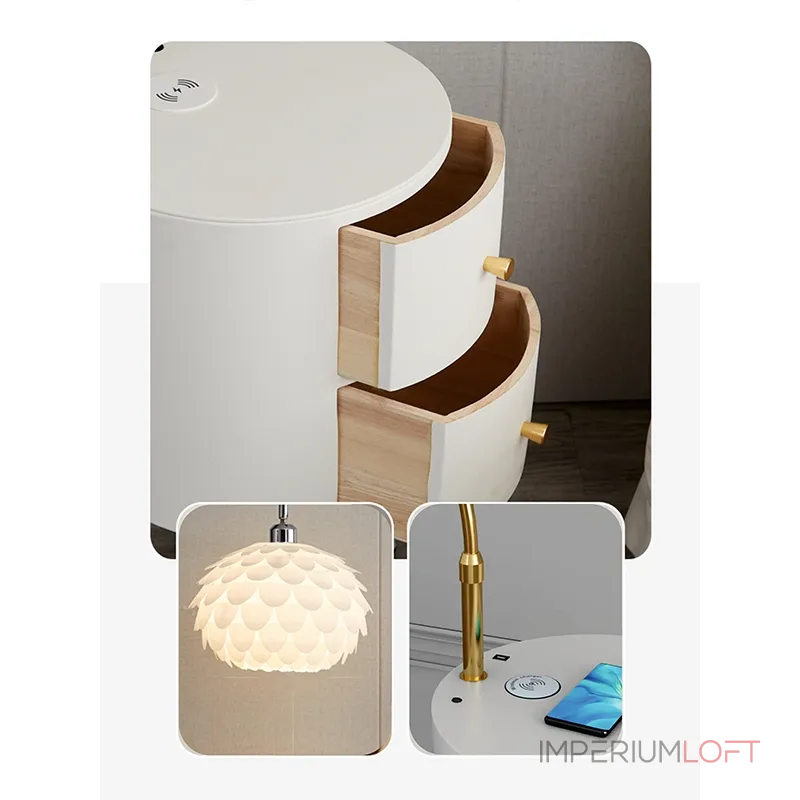 Напольная лампа с беспроводной зарядкой VER-9120W от ImperiumLoft