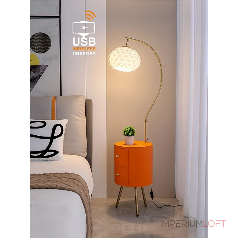 Напольная лампа с беспроводной зарядкой VER-9120W от ImperiumLoft
