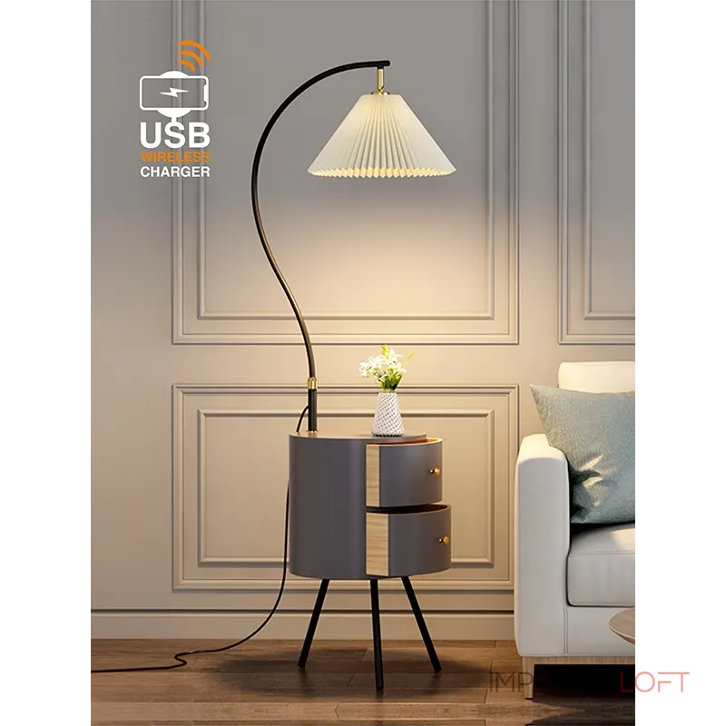 Напольная лампа с беспроводной зарядкой VER-9120B от ImperiumLoft