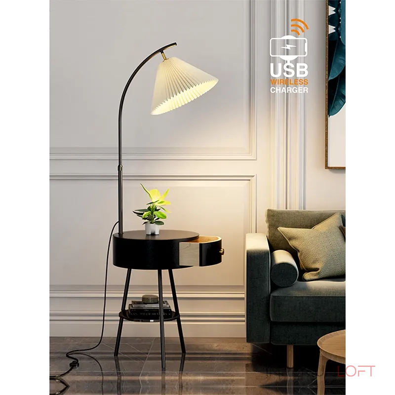 Напольная лампа с беспроводной зарядкой VER-9118B от ImperiumLoft