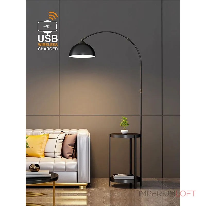 Напольная лампа с беспроводной зарядкой VER-9018 от ImperiumLoft Напольная лампа с беспроводной зарядкой VER-9018 от ImperiumLoft