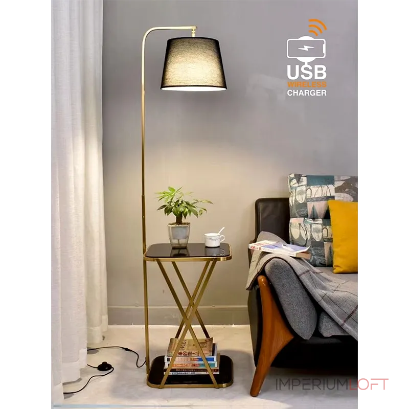 Напольная лампа с беспроводной зарядкой VER-8145 от ImperiumLoft