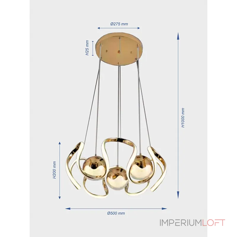Подвесная люстра VER-718GD от ImperiumLoft