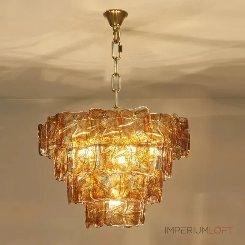 Подвесная люстра PETAL GLASS Gold D80 со стеклянными плафонами от Vinsa