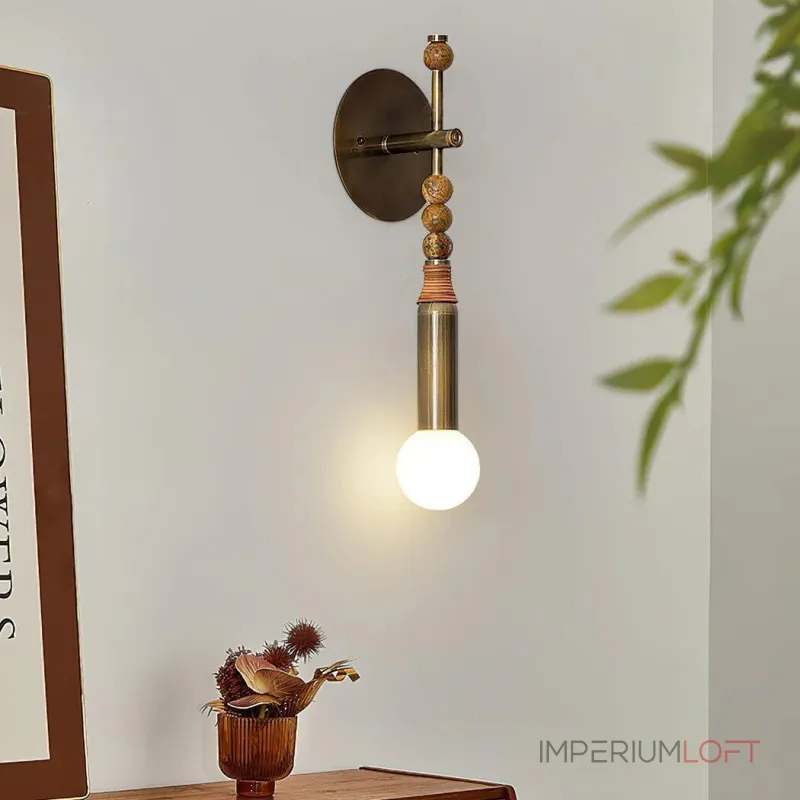Настенный светильник Tall Marble Brown с декором из мраморных шаров от Vinsa Настенный светильник Tall Marble Brown с декором из мраморных шаров от Vinsa