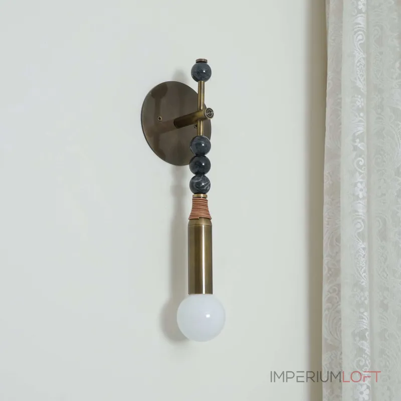 Настенный светильник Tall Marble Grey с декором из мраморных шаров от Vinsa Настенный светильник Tall Marble Grey с декором из мраморных шаров от Vinsa