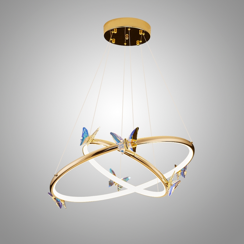 Подвесная люстра Crystal Butterfly P2 D30 D50 с хрустальными бабочками от Vinsa Подвесная люстра Crystal Butterfly P2 D30 D50 с хрустальными бабочками от Vinsa