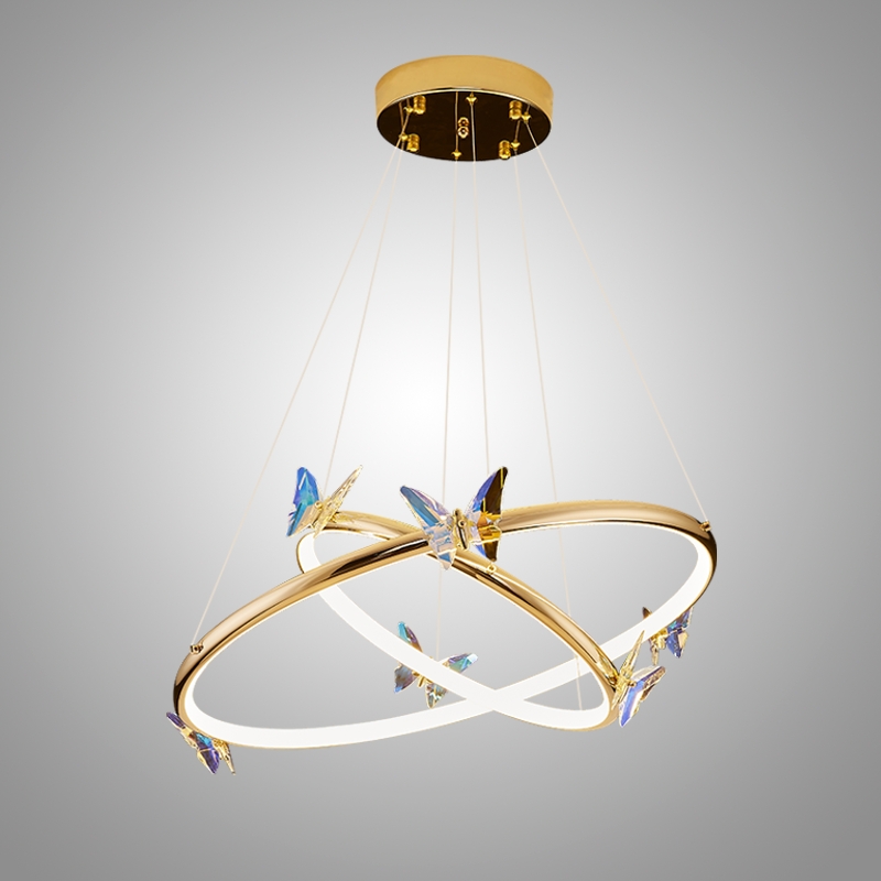 Подвесная люстра Crystal Butterfly P2 D40 D60 с хрустальными бабочками от Vinsa Подвесная люстра Crystal Butterfly P2 D40 D60 с хрустальными бабочками от Vinsa