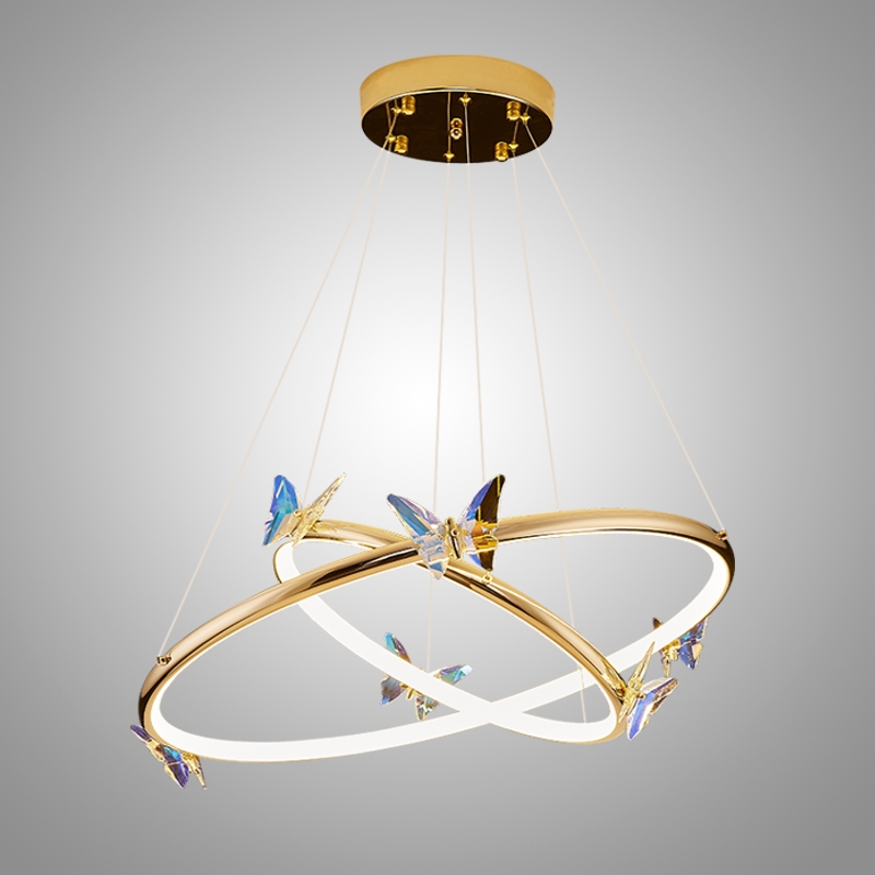 Подвесная люстра Crystal Butterfly P2 D50 D80 с хрустальными бабочками от Vinsa Подвесная люстра Crystal Butterfly P2 D50 D80 с хрустальными бабочками от Vinsa