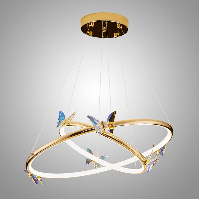 Подвесная люстра Crystal Butterfly P2 D80 D100 с хрустальными бабочками от Vinsa Подвесная люстра Crystal Butterfly P2 D80 D100 с хрустальными бабочками от Vinsa