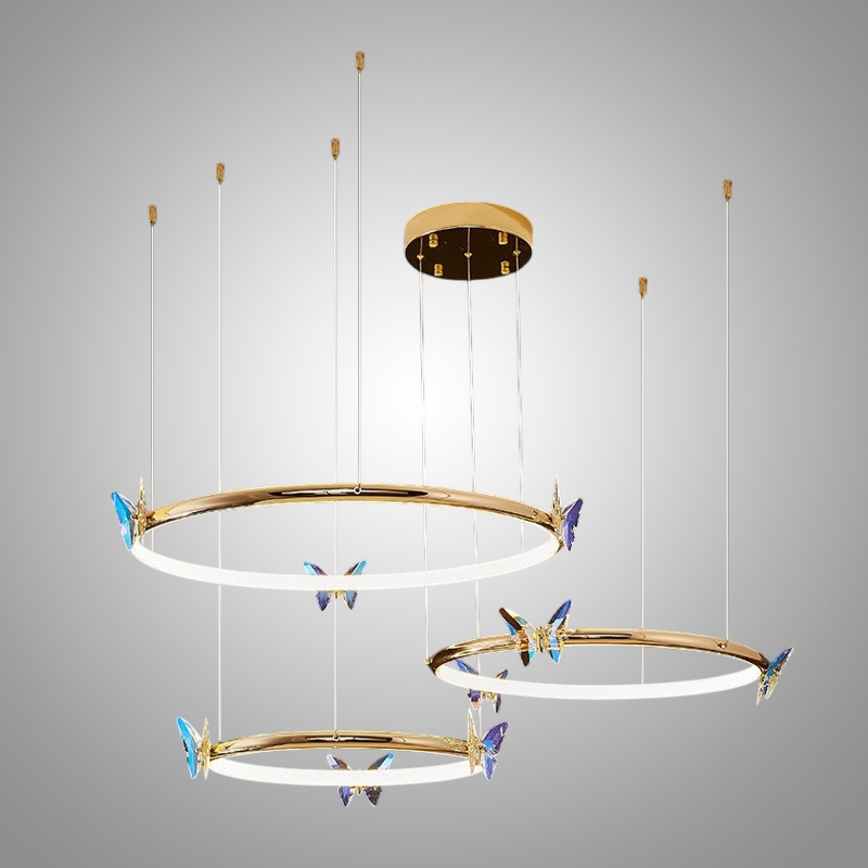 Подвесная люстра Crystal Butterfly P3 D40 D60 D80 с хрустальными бабочками от Vinsa Подвесная люстра Crystal Butterfly P3 D40 D60 D80 с хрустальными бабочками от Vinsa