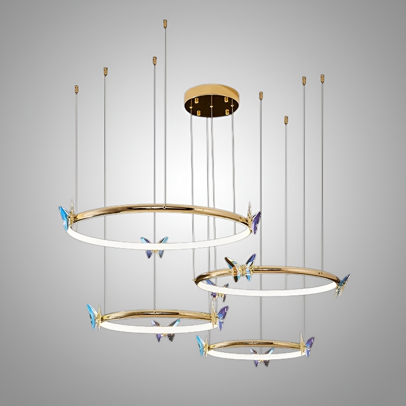 Подвесная люстра Crystal Butterfly P4 D40 D50 D60 D80 с хрустальными бабочками от Vinsa Подвесная люстра Crystal Butterfly P4 D40 D50 D60 D80 с хрустальными бабочками от Vinsa