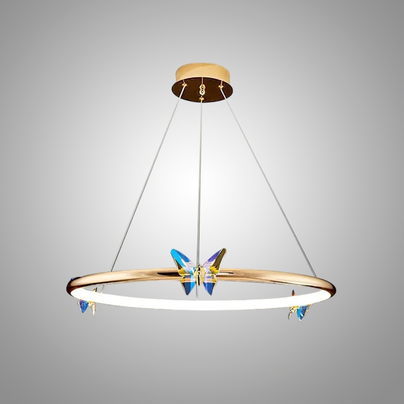 Подвесная люстра Crystal Butterfly D30 с хрустальными бабочками от Vinsa Подвесная люстра Crystal Butterfly D30 с хрустальными бабочками от Vinsa