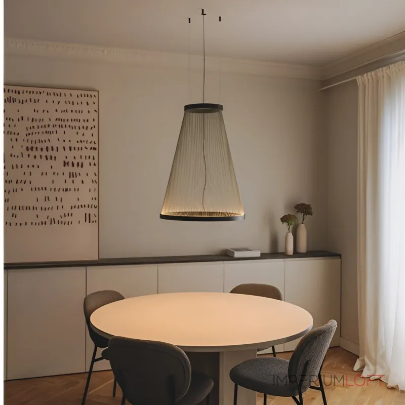 Подвесной светильник Array A H110/D83 Beige с плафонами из нитей от Vinsa Подвесной светильник Array A H110/D83 Beige с плафонами из нитей от Vinsa