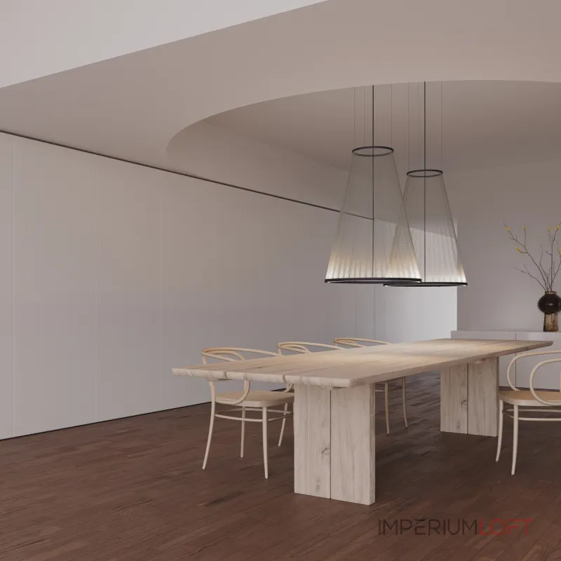 Подвесной светильник Array A H110/D83 Beige с плафонами из нитей от Vinsa Подвесной светильник Array A H110/D83 Beige с плафонами из нитей от Vinsa