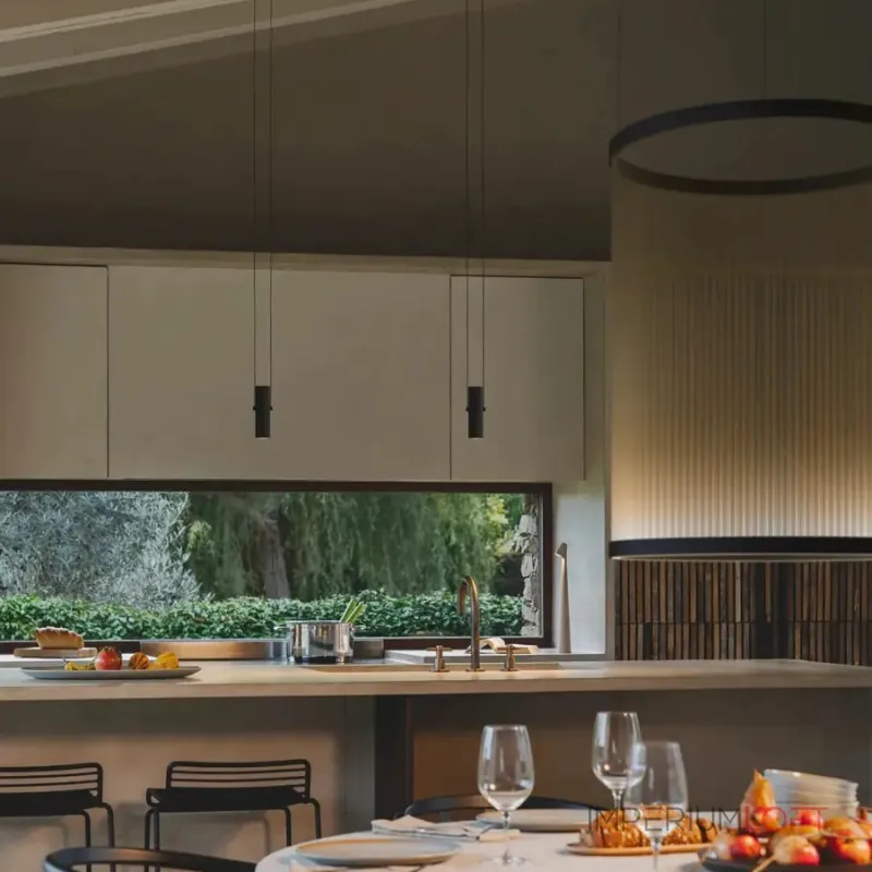 Подвесной светильник Array B H110/D83 Beige с плафонами из нитей от Vinsa Подвесной светильник Array B H110/D83 Beige с плафонами из нитей от Vinsa