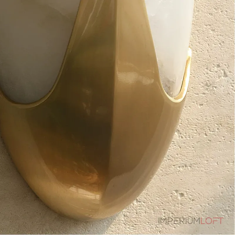 Настенный светильник Vesica Gold Искусственный мрамор с плавными формами плафона от VINSA Настенный светильник Vesica Gold Искусственный мрамор с плавными формами плафона от VINSA
