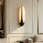 Настенный светильник Vesica Black Искусственный мрамор с плавными формами плафона от VINSA