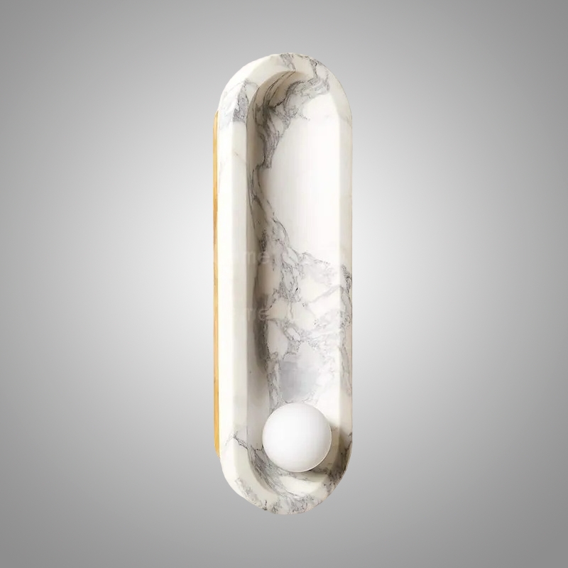 Настенный светильник Stone Embrace A с плафоном из мрамора от VINSA Настенный светильник Stone Embrace A с плафоном из мрамора от VINSA