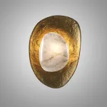 Настенный светильник Stone Halo Медь с мраморным плафоном от VINSA