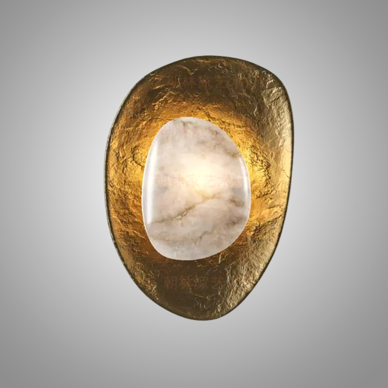 Настенный светильник Stone Halo Медь с мраморным плафоном от VINSA Настенный светильник Stone Halo Медь с мраморным плафоном от VINSA