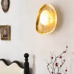 Настенный светильник Stone Halo Медь с мраморным плафоном от VINSA