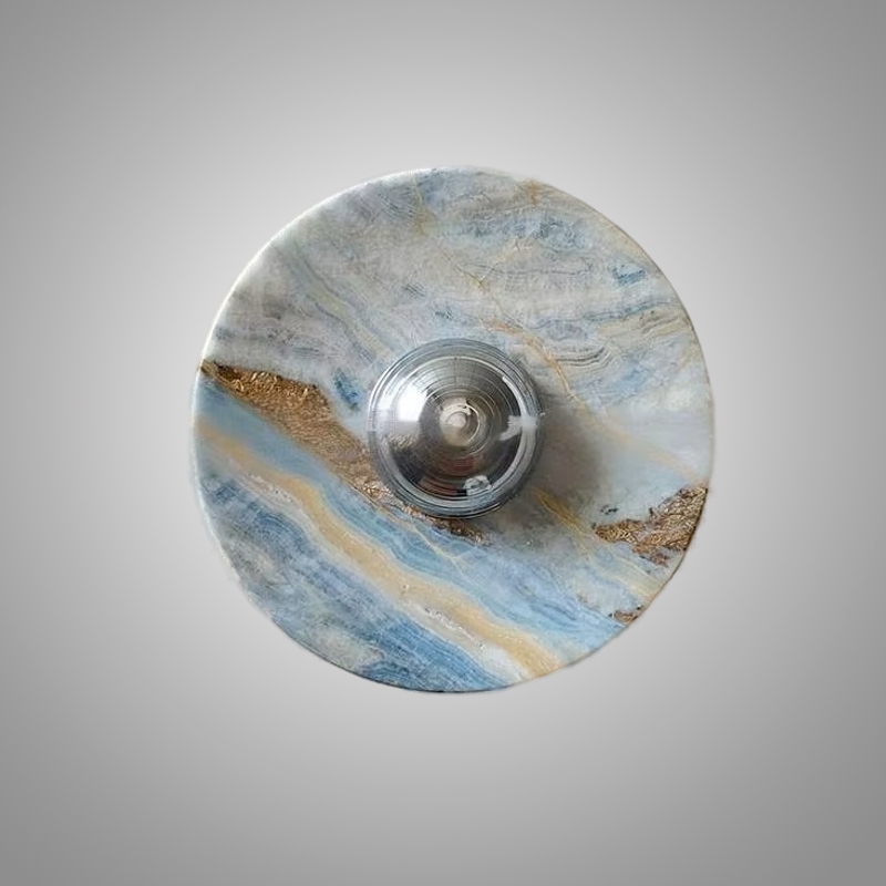 Настенный светильник Geode Glow Silver D25 с мраморным плафоном от VINSA Настенный светильник Geode Glow Silver D25 с мраморным плафоном от VINSA