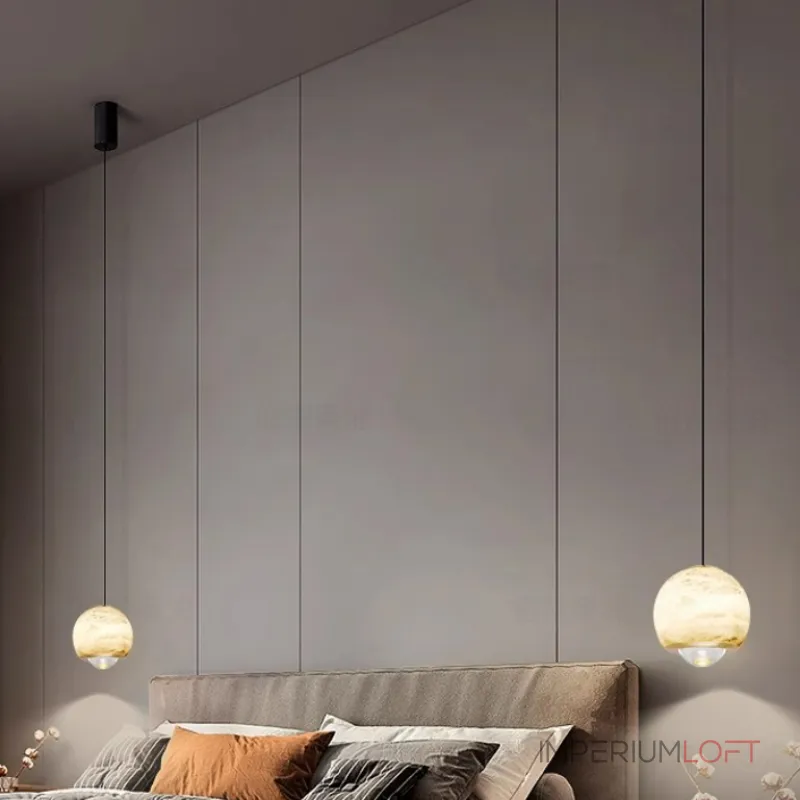 Подвесной светильник HENNEKE MARBLE Cloud Marble A с шарообразным плафоном из натурального мрамора от ImperiumLoft Подвесной светильник HENNEKE MARBLE Cloud Marble A с шарообразным плафоном из натурального мрамора от ImperiumLoft
