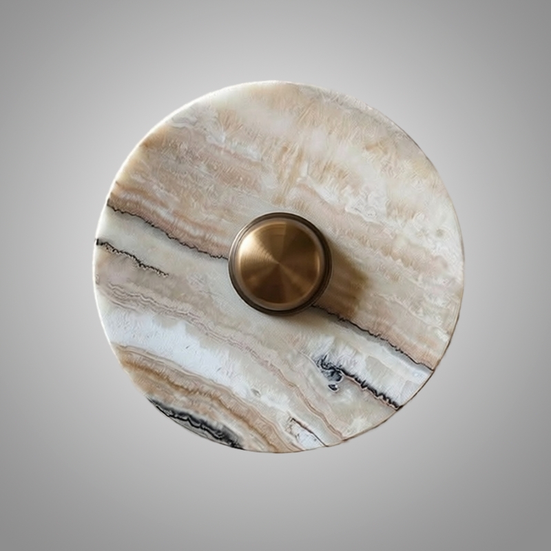Настенный светильник Silence Stone D30 Gold с мраморным плафоном от VINSA Настенный светильник Silence Stone D30 Gold с мраморным плафоном от VINSA