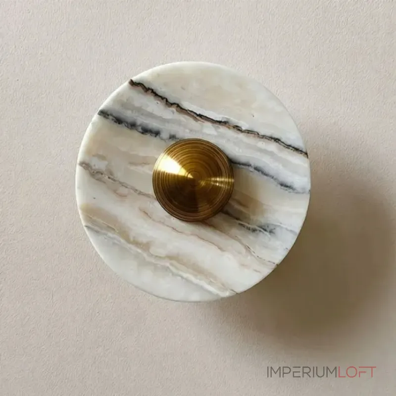 Настенный светильник Silence Stone D20 Gold с мраморным плафоном от VINSA Настенный светильник Silence Stone D20 Gold с мраморным плафоном от VINSA