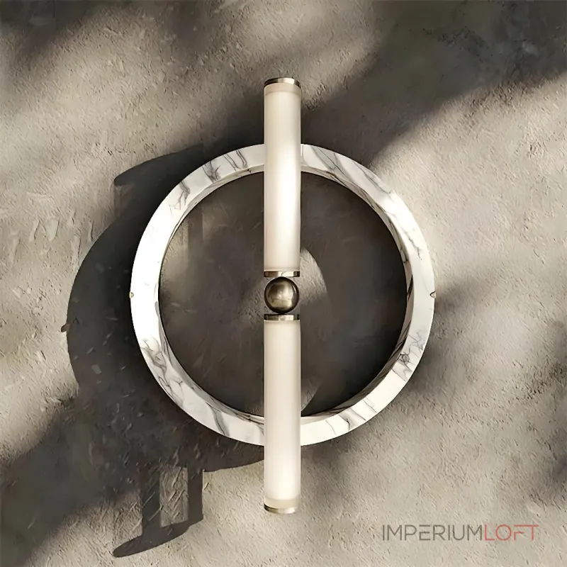 Настенный светильник Circle Intersect B с мраморным плафоном оригинальной формы от VINSA Настенный светильник Circle Intersect B с мраморным плафоном оригинальной формы от VINSA